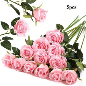 👉【Miễn phí ship cho 1 sản phẩm】AODDO 5pcs 10 màu sắc Hoa hồng giả Đồ dùng lễ hội Trang trí tiệc tự làm Hoa giả Chất lượng cao Hoa giả cho đám cưới Trang trí nhà cửa