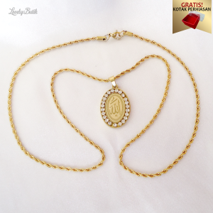 Kalung Titanium Anti Karat Bilqis Muslimah Model Terbaru BONUS KOTAK PERHIASAN - Lovelybutik
