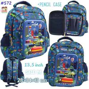 Tas Ransel Anak Karakter Pencil Case TK SD ukuran 135 inch / Tas Gendong Sekolah Anak TK dan SD Tempat Pensil / Tas Sekolah Anak Perempuan dan Laki-Laki Perempuan dan Anak Laki-Laki Pencil Case