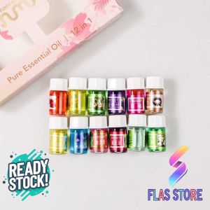 COD Aroma Essential Oil Aromatherapy 12 in 1 3ml Aroma Terapi Humidifier Pengharum Ruangan Aromaterapi Minyak Esensial Murni Material Berkualitas FREE ONGKIR