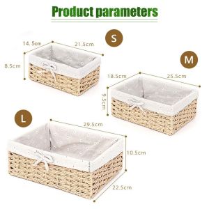 Kotak Rotan Box Storage Serbaguna Rattan Box Kotak Penyimpanan Organizer Box With Basket Liner