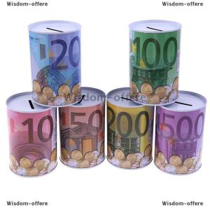 [COD] Wisdom-offere 1pc Euro Dollar Money Box Safe Cylinder Piggy Bank Banks For Coins Deposit Boxes
