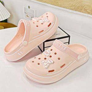 Hole shoes couple wear Baotou half drag sandals sandals sandals beach shoes two wear sandals female cute cartoon S15