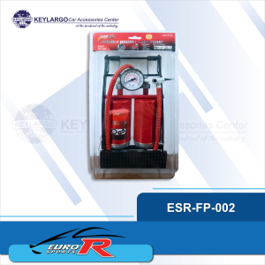 Euro Sports Double Barrel Foot Pump with Pressure Gauge High Pressure Air Inflator ESR-FP-002