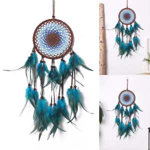 เครื่องดักฝันตาชั่วร้ายสำหรับตกแต่งผนังห้องนอนเรือนเพาะชำขนนกรถแขวนงานฝีมือในจี้ประดับ