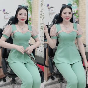 Sét bộ thun cát hàn xinh xắn quần dài ống ôm.TAK08