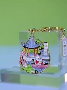 FE Metal Keychains Customized Creative Character Enamel Enterprise Activity Gift Paint Cartoon Pendant Key Chain