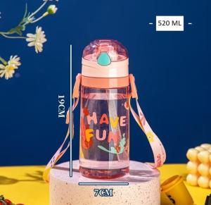 BOTOL MINUM ANAK KIDS WATER BOTTLE WITH TALI PANJANG HAVE FUN 0943/600ML