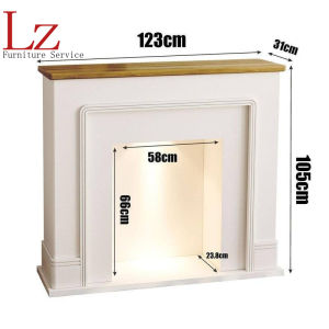 LZ-Fireplace simple cream French luminous ins homestay internet famous Nordic decorative cabinet foyer living room with light bedroom