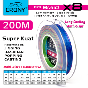 Senar PE X8 Crony Pro Braid 200 meter