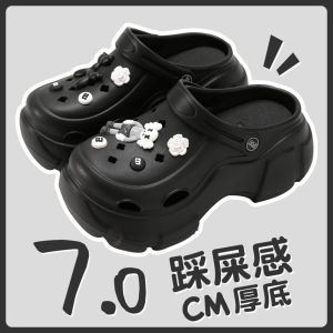 Free Shipping Thick-Soled Height-Increasing Clogs For Women Popular Outdoor Office Non-Slip Breathable Surgical Room Closed-Toe Half Slippers For Summer