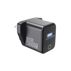 45W GaN Fast Charger with AI Smart Digital Display PD3.0 USB-C Charging Block for iPhone 17/16/15 Pro Samsung S24 Laptop Tablet Travel Adapter