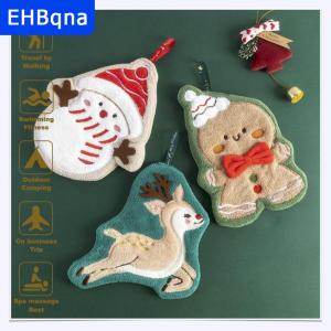 [COD] EHBqna SPORTS ผ้าเช็ดมือคริสต์มาสผ้าเช็ดทำความสะอาดดูดซับได้ดีผ้าแขวนแห้งเร็วสำหรับห้องครัวผ้าซานตาคลอสสำหรับห้องน้ำ
