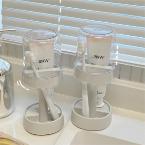 【SG】Bathroom Toothbrush Holder Multifunctional Toothbrush Storage with Dust-proof Cup Home Toothbrush Rack