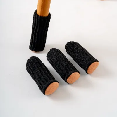 BHQ 24Pcs Table Foot Cover Knitted Elastic Chair Leg Sleeve Non-slip Noise Reduction Table Leg Pad Floor Protector