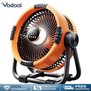 Outdoor Tent Fan with LED Light 20000mAh Rechargeable Battery Powered Fan Desk Fan Camping Gear for Picnic Fishing
