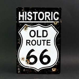 Hangdian Vintage Mỹ Tuyến Đường 66 biển kim loại Trang Trí Nội Thất Cho Bar Phòng Khách Và phong cách công nghiệp tranh tường