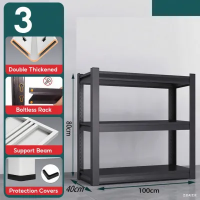 YOYO Metal Boltless Storage Rack Heavy Duty Adjustable Kitchen Organizer Shelf for Home Pantry Counter Cabinet | Multi-Purpose Rack