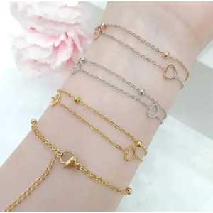 GELANG TITANIUM WANITA TERBARU MODEL LOVE DUA LAYER