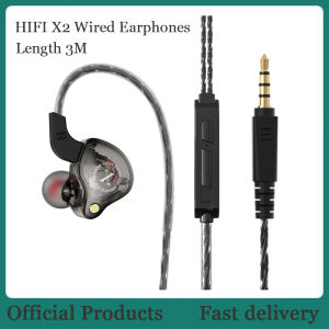 3M Original X2 Dynamic Wired Earphones HIFI Heavy Bass Earbuds In Ear Gaming Headphones Monitor