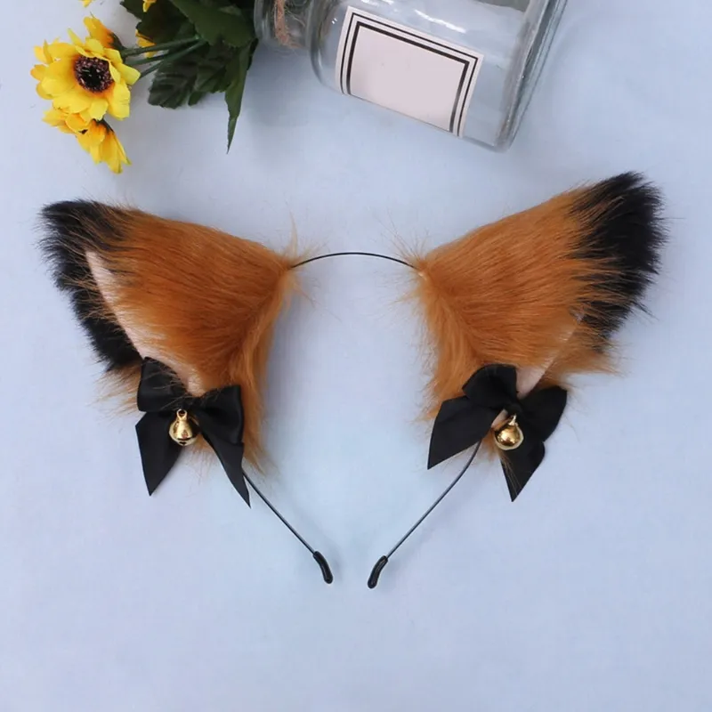 Furry Cats Ears Headband Cute Ears Realistic Plush Animal Ears Headdress