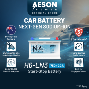 AESON POWER H6 LN3 Sodium Ion Car Battery 750+ CCA Start-Stop Battery | Optional On-Site Installation