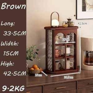 FFBH Bamboo Zoning Design Cup Rack begonia Pattern High Load Bearing 3 layers Storage Holders Nordic Smooth Safe Edge Home Storage 9Y3K6