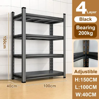 All-metal shelving | Multi-tier storage racks | Home warehouse storage racks | Rak Besi Serbaguna Bertingkat 置物架/铁