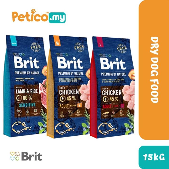Brit Premium by Nature 15KG Dry Dog Food (Lamb Rice /Adult Large