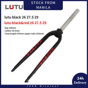 [Original] LUTU Aluminum Alloy Bicycle Non - Tapered Rigid Front Fork For Disc Brake 26/27.5/29er Straight Tube High Quality Heavy Duty Cycling Biking Bicycle Tinidor for Bisikleta