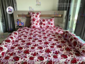 ชุดผ้าปูที่นอน ลายดอกไม้  3.5ฟุต 5ฟุต 6ฟุต ไร้รอยต่อ ยางรัดมุม สูงถึง 10 นิ้ว