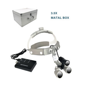 5W LED 2.5X/3.5X Head Wearing Dental Binocular Magnifier Medical Oral Headlight Rechargeable Lithium Battery