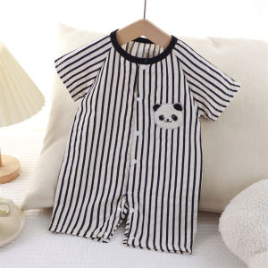 AOJU Baby Boy Girl Corp Clothing Romper Baby Sleeveless Jumpsuits Cartoon Panda Print Infant Boys Kids Clothes Onesie Jumper