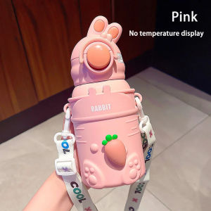 500ml Stainless Steel Thermal Water Bottle For Kids Cartoon Children Thermos Mug With Straw Leak-Proof Insulated Cup Drinkware