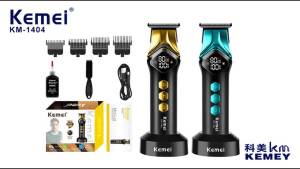 Kemei KM-1404 Electric Hair Clipper 8000RPM Dual Speed LED Light Charging Dock Hair Trimmer For Men