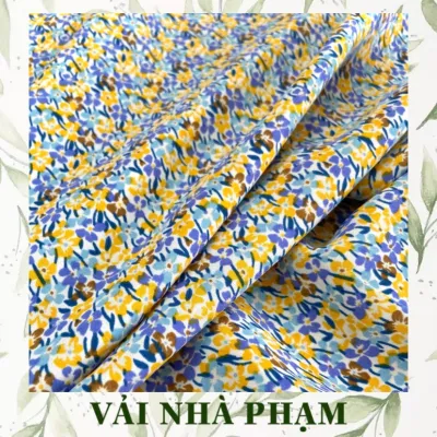 VẢI LỤA MANGO HOA NHÍ VÀNG - KHỔ VẢI 1.5M - VẢI NHÀ PHẠM