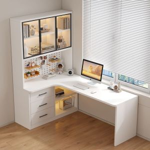 SENBIJU L-Shape Study Desk Type 550 Office Desk&Book Shelf Computer Table