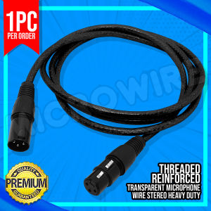 Premium 3-Pin Male XLR to Female XLR Microphone Cable Plug for Audio Mixer Amplifiers XLR Cord 1 Meter (BLACK)
