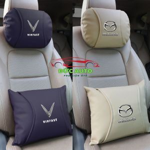 Gối Tựa Đầu Ô Tô Và Tựa Lưng Ô Tô Da In Logo Hãng Xe - Gối Ôm cao cấp siêu mềm êm chống đau lưng mỏi cổ T22