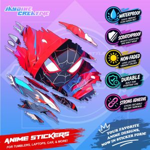 Spiderman Inspired Scratch Sticker Waterproof Vinyl for Helmet Motorcycle Car Laptop & Tumbler