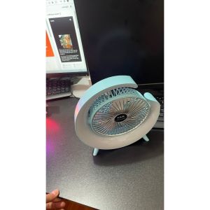 Quạt Tích Điện Để Bàn Tích Hợp Đèn Ngủ Xoay 180 Quạt Tích Điện Mini Gấp Gọn Quạt Để Bàn 3 Chế Độ Gió Cao Cấp