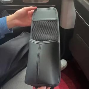 Leather Car Seat Side Storage Bag Tissue Multi-Pocket Mesh Phone Bottle Holder Storage Bag Car Organizer