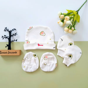 Set mũ + bao tay + bao chân sơ sinh chất đẹp BUNNY