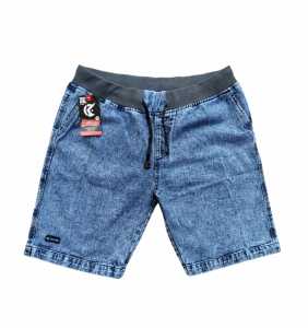 Celana Jeans Pendek Pria Pinggang Karet Biru Snow Size 27 Sampai 45