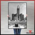 (POSTER ONLY) Masjidil Haram Mekah Mecca Kaabah Royal Clock Tower Monochrome Black and White Art Large Poster Print / Wall Art. 