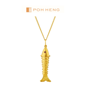 Poh Heng Jewellery 22K Affluence Golden Fish Pendant in Yellow Gold [Price By Weight]