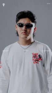 Longsleeve Tshirt 24s Lengan Panjang Attack Putih I Kaos Long Sleeve A7698