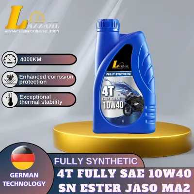 LAZZOIL MOTOR OIL 4T FULLY SAE 15W50 SN ESTER JASON MA2 1 LITRE