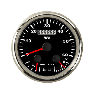 Xel 85Mm Universal GPS Speedometer 0-60MPH 0-200 Km/h พร้อมโวลต์มิเตอร์ระดับน้ำมันเชื้อเพลิง12V สำหรับรถยนต์เรือ RV รถจักรยานยนต์พร้อมไฟแบ็คไลท์