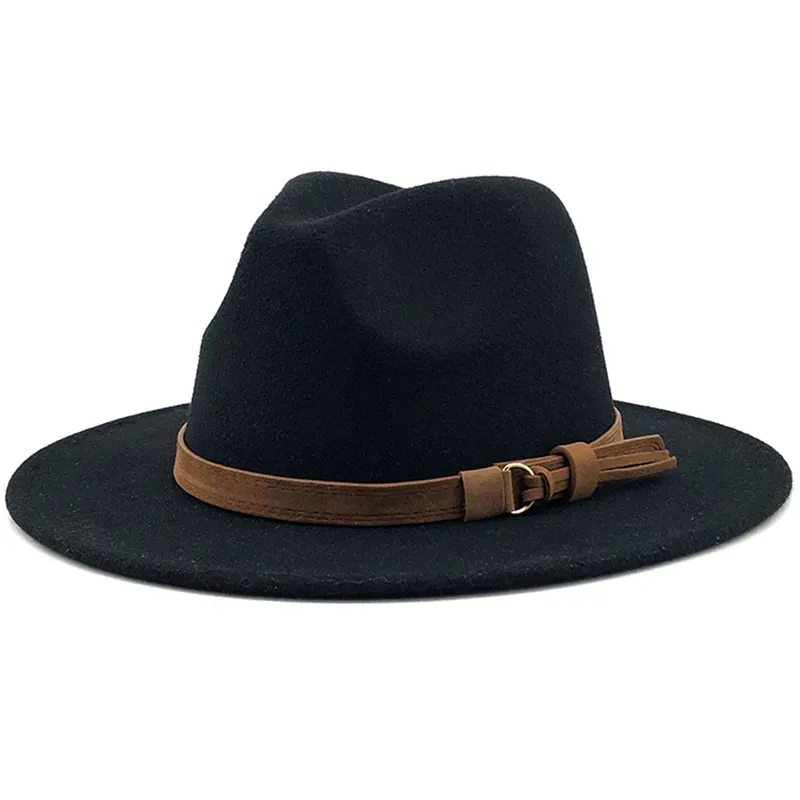 CTGT Fashion Men Fedora Hat Classical Wide Brim Gangster Cap Men Women  Vintage Trilby Panama Hats